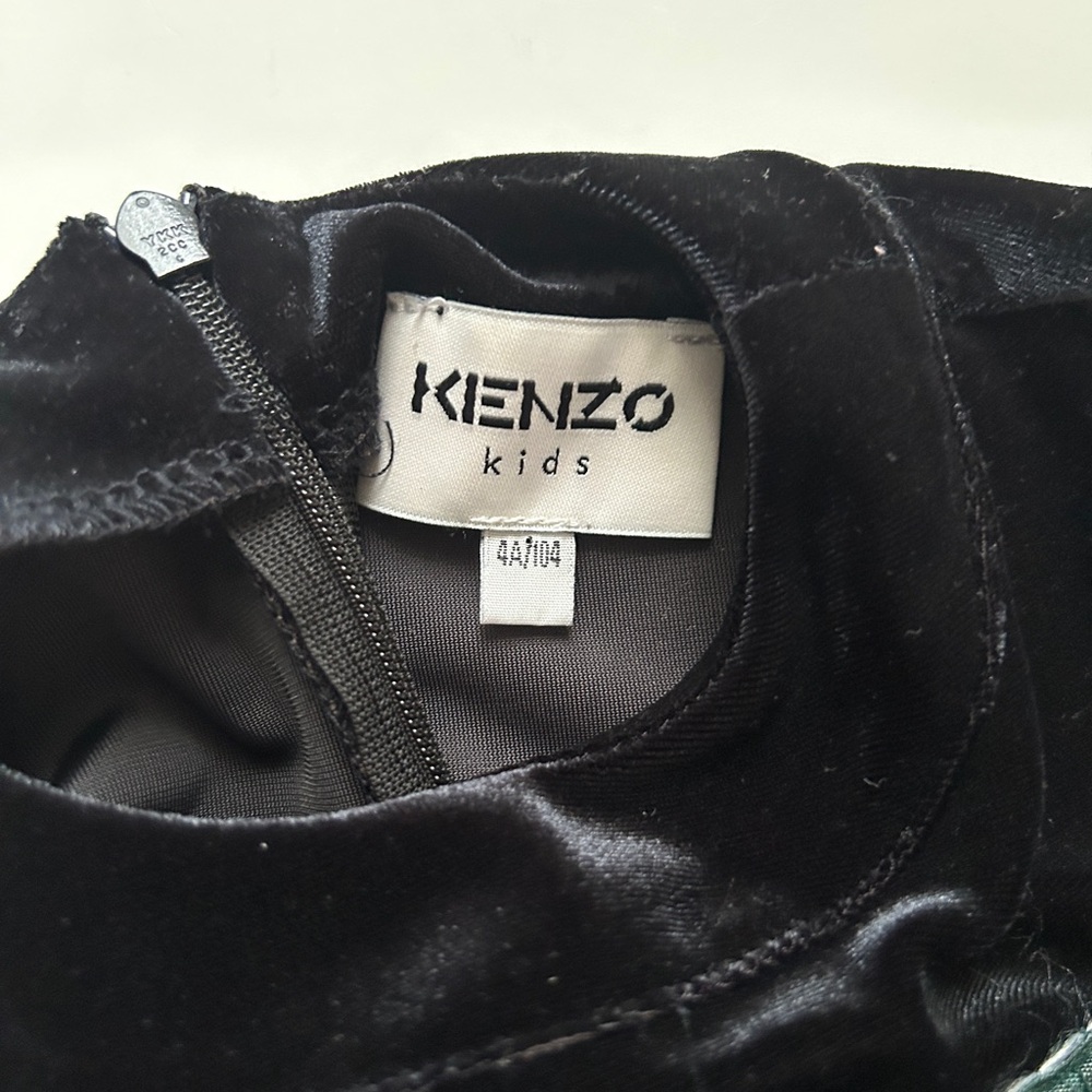 KENZO Kids Girls Velvet Long Sleeve Dress 4A 104 - Picture 3 of 5